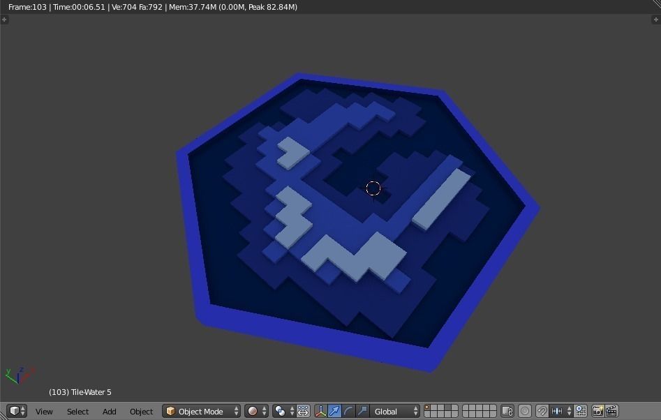 Catan-craft 3d Water tiles x6 3D print model_3