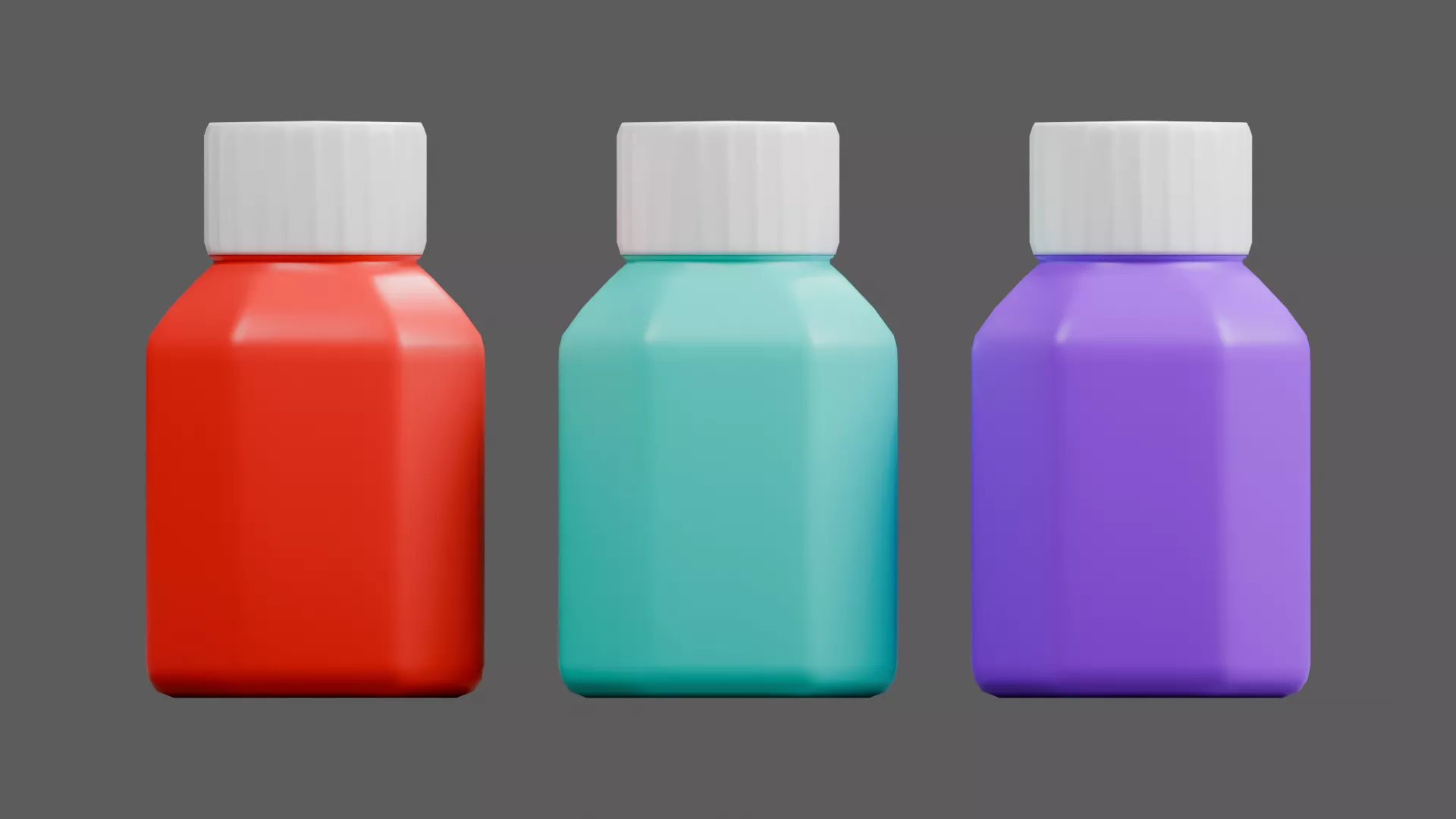 Paint Bottle Set Low-poly 3D model