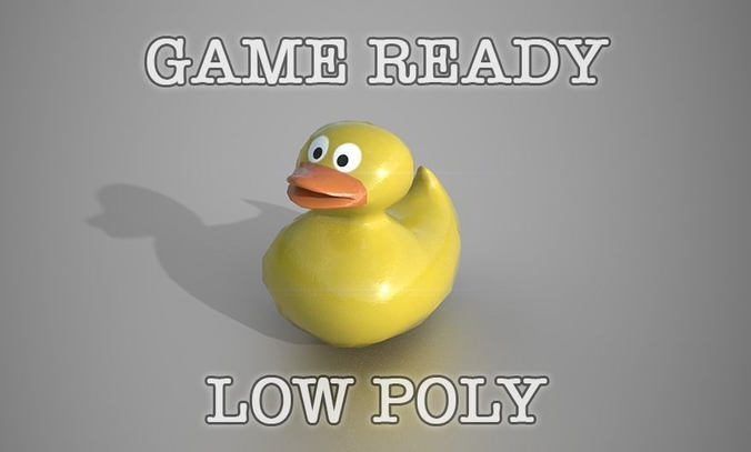 Yellow Rubber Duck Toy Low-poly game ready Low-poly 3D model