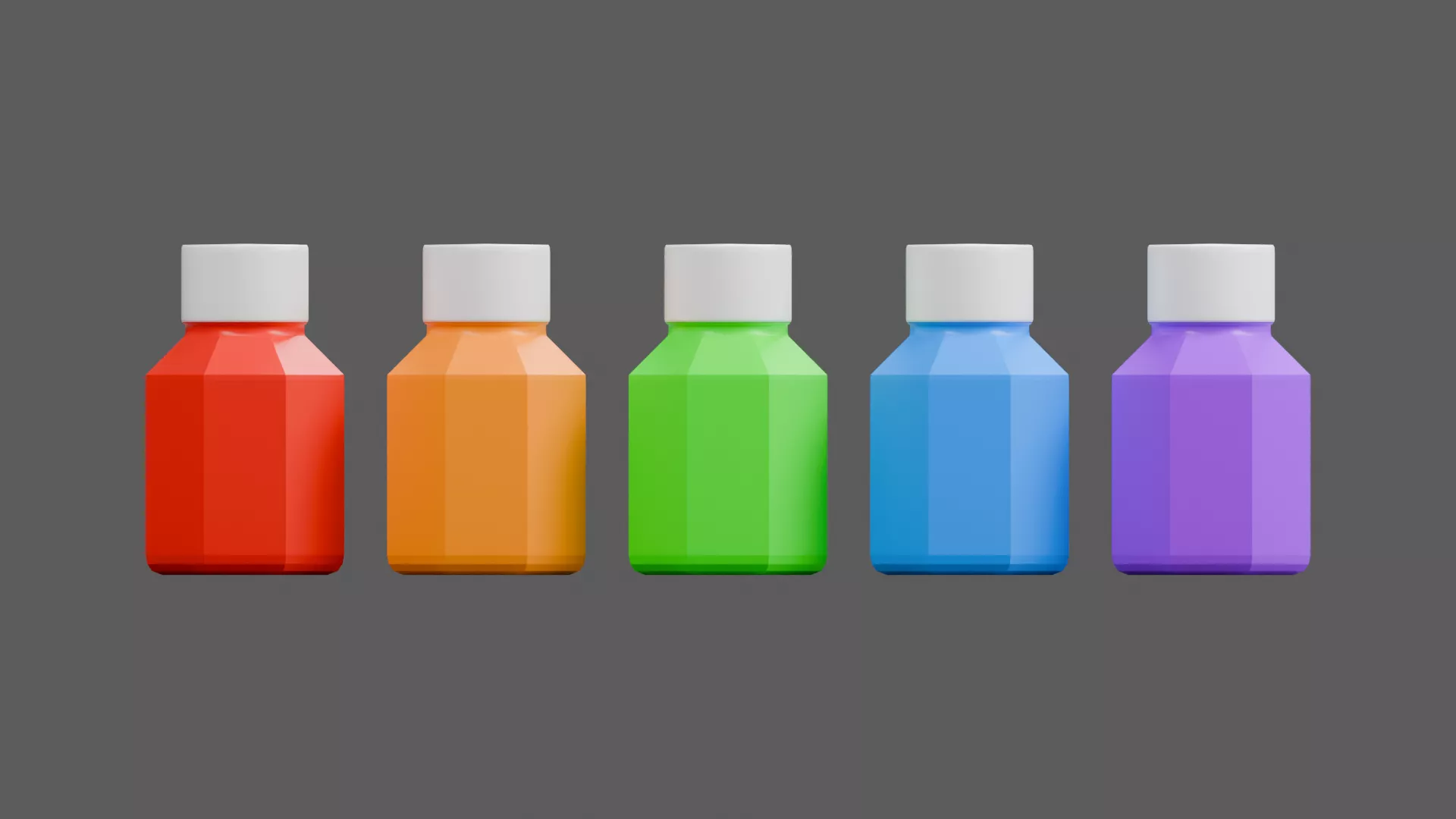 Paint Bottle Set Low-poly 3D model