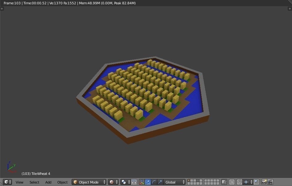 Catan-craft 3d Wheat tiles x4 3D print model_2