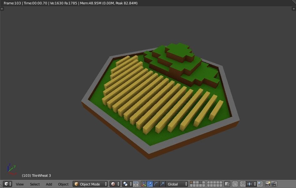 Catan-craft 3d Wheat tiles x4 3D print model_3