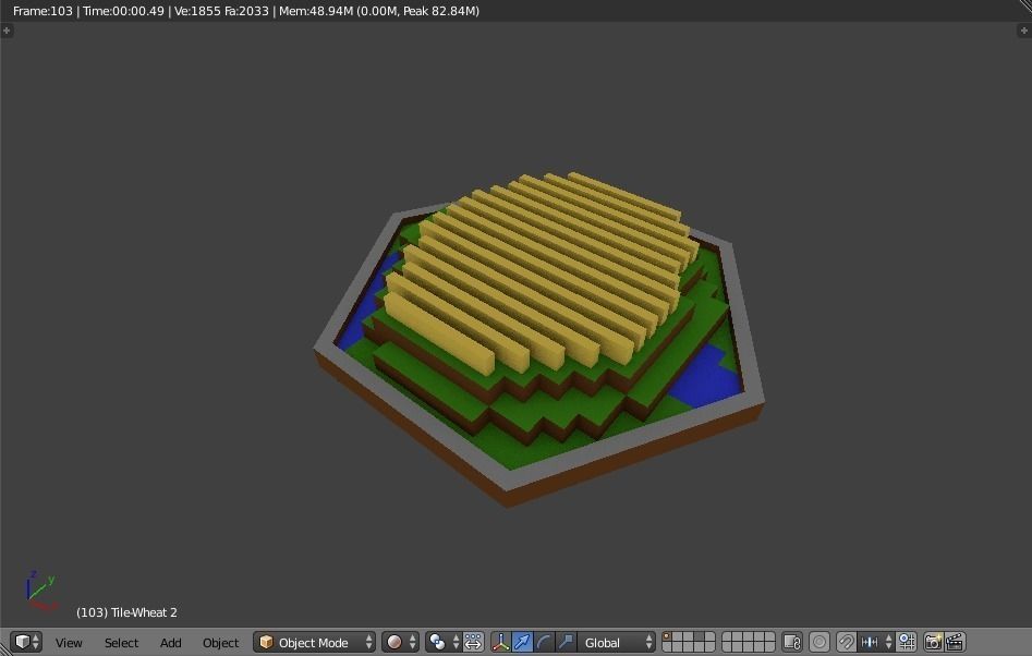 Catan-craft 3d Wheat tiles x4 3D print model_1