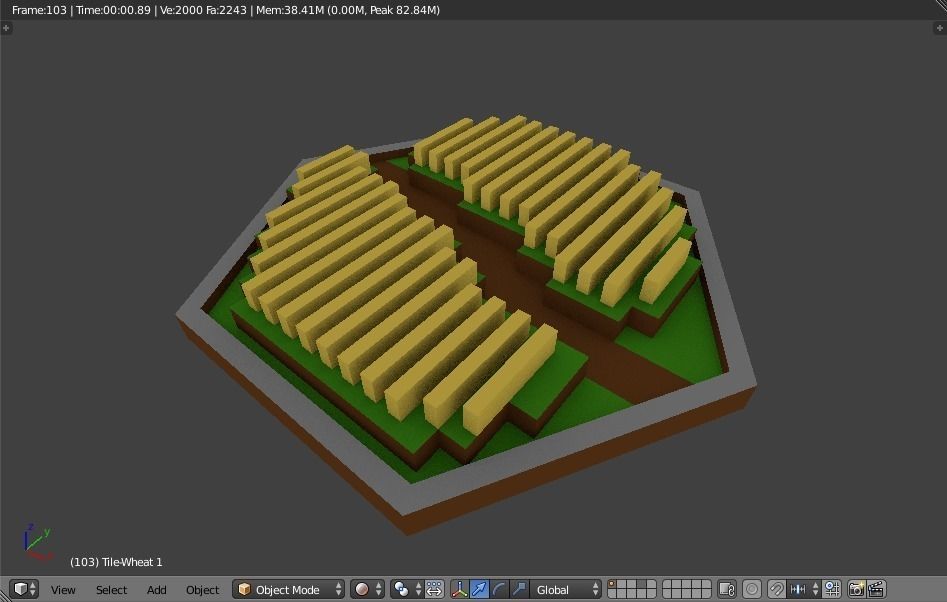 Catan-craft 3d Wheat tiles x4 3D print model_0