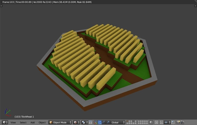 Catan-craft 3d Wheat tiles x4 3D print model