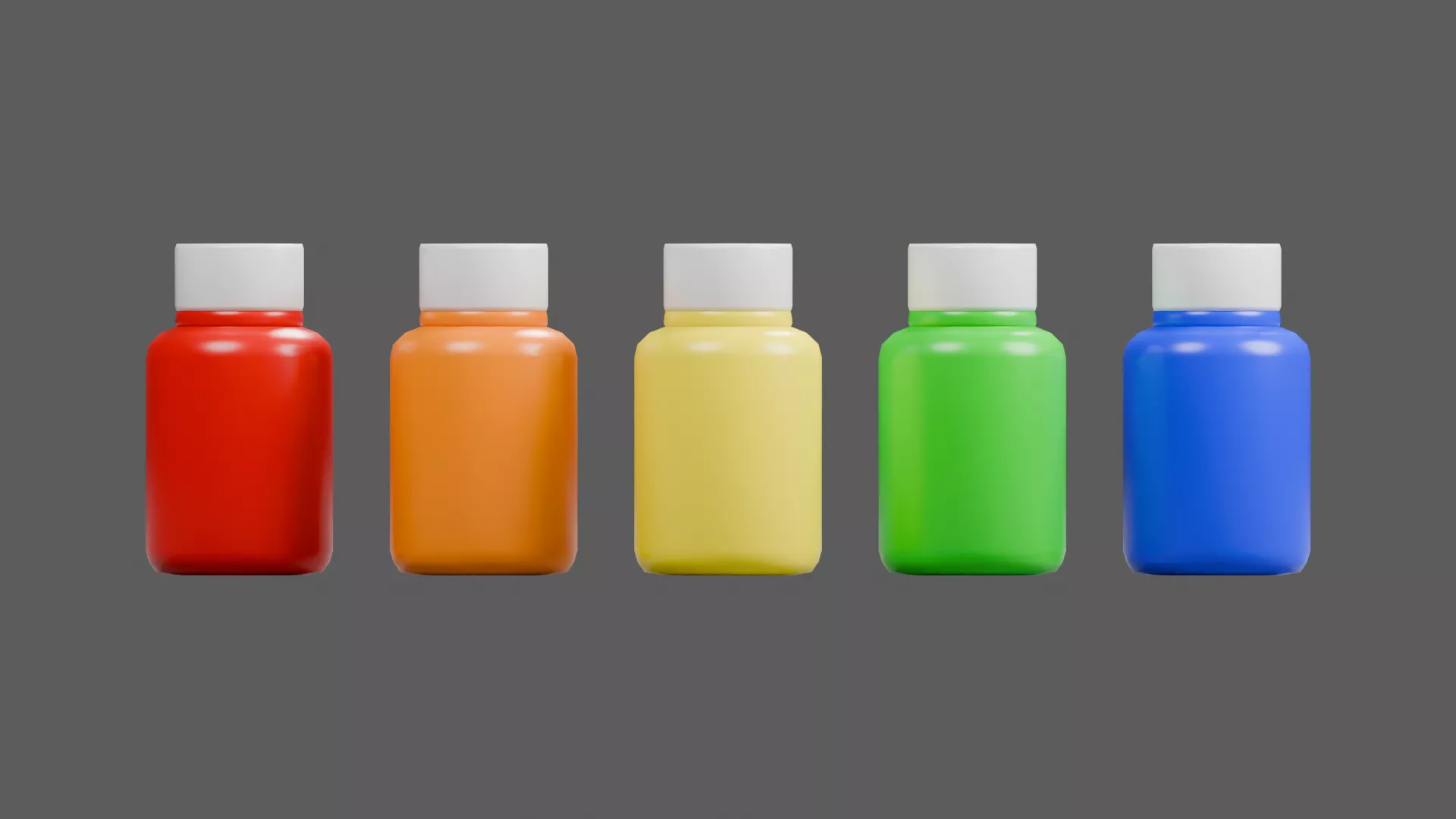 Paint Bottle Set Low-poly 3D model