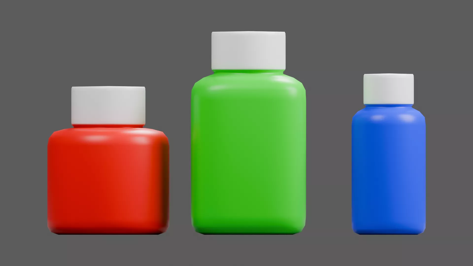 Paint Bottle Set Low-poly 3D model