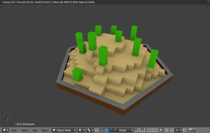 Catan-craft 3d Desert tile x1 3D print model