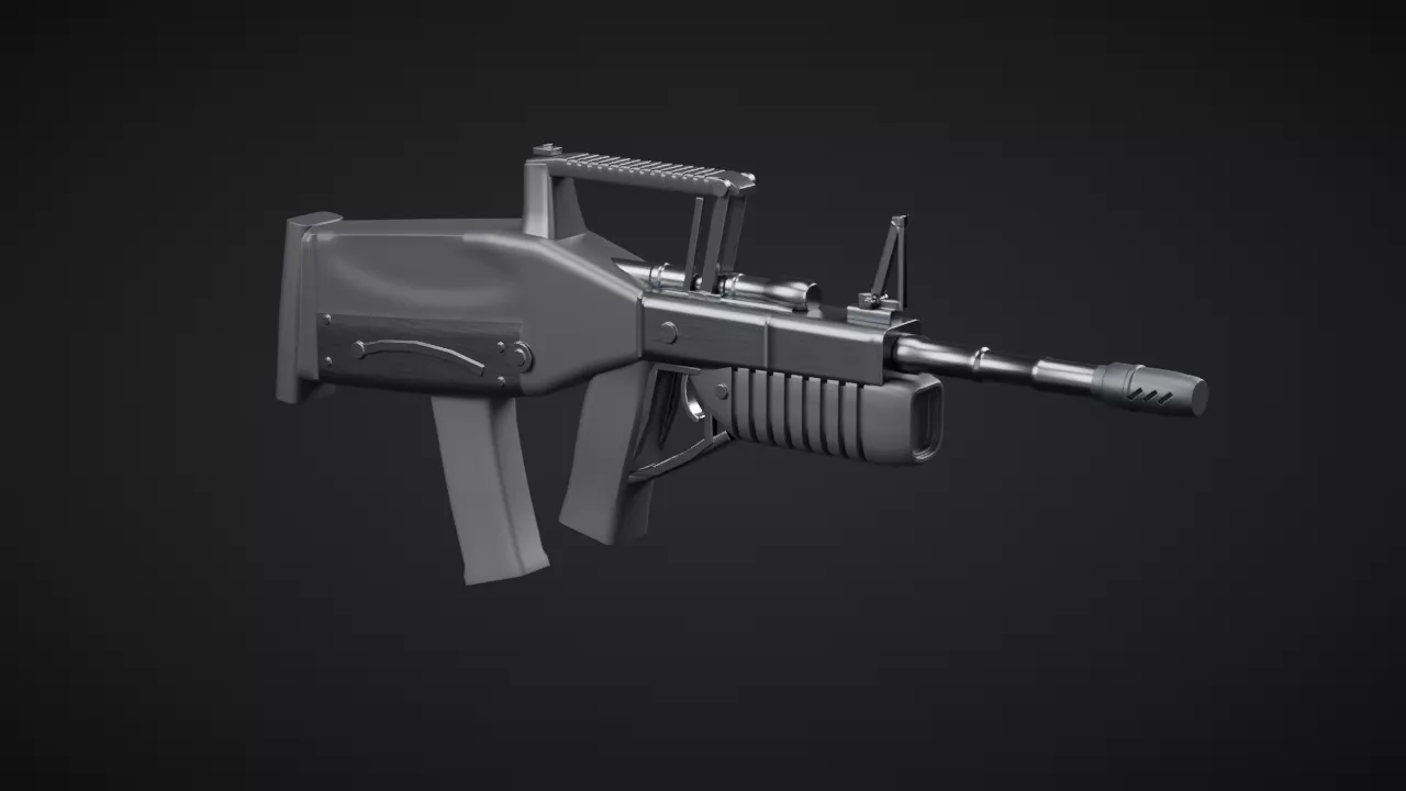 A-91 Bullpup Assault Rifle - Game Ready PBR Low-poly 3D model