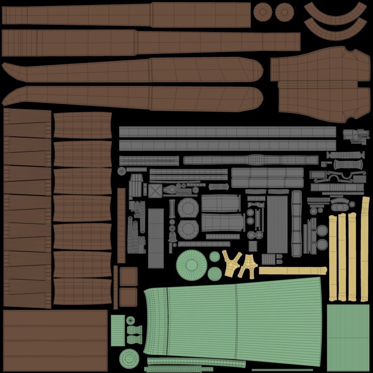 6-pounder Smoothbore Field Cannon Low-poly 3D model_18