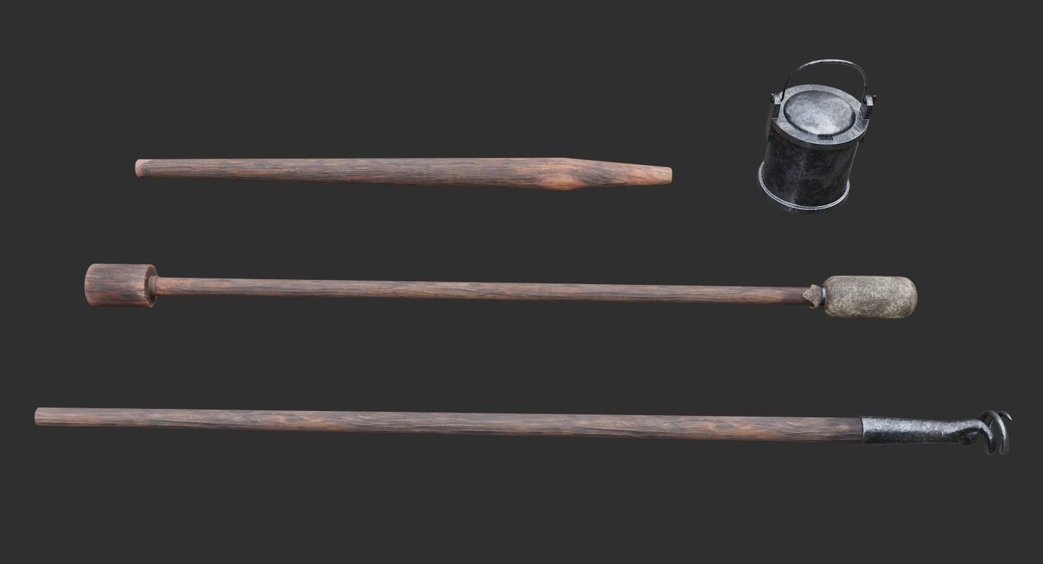 6-pounder Smoothbore Field Cannon Low-poly 3D model_16