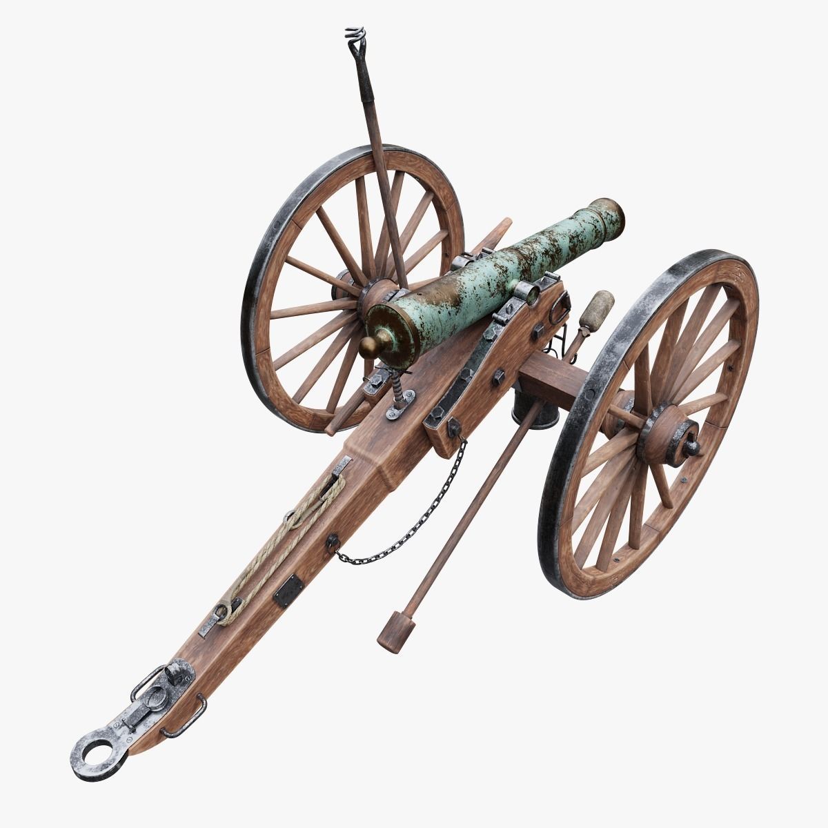 6-pounder Smoothbore Field Cannon Low-poly 3D model_0