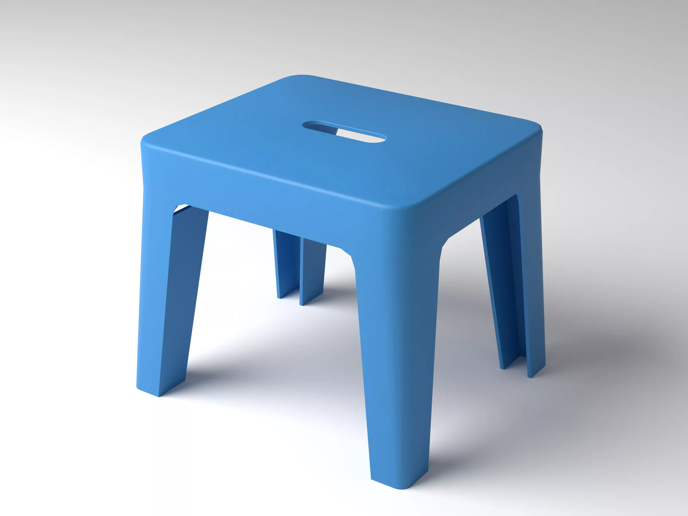 Blue Plastic Stool Low Poly Free low-poly 3D model