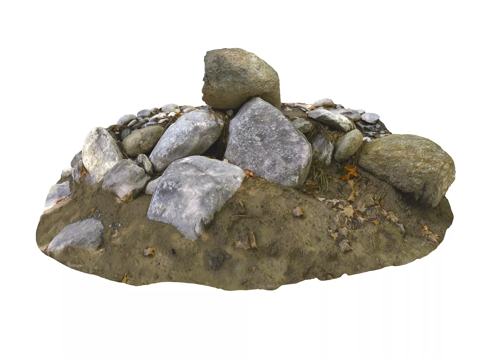 Forest ground Rock 16K Low-poly 3D model