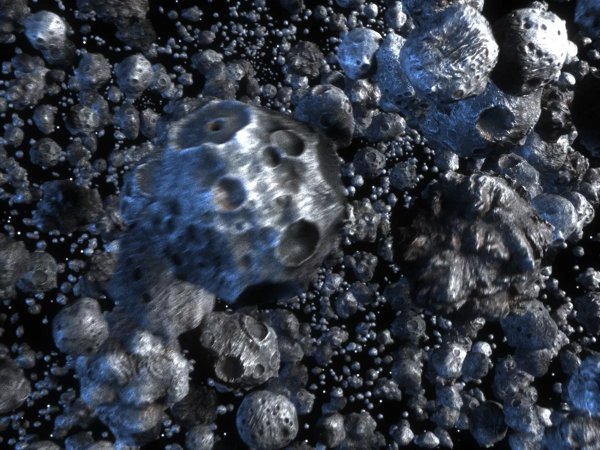 Asteroid Animated Low-poly 3D model