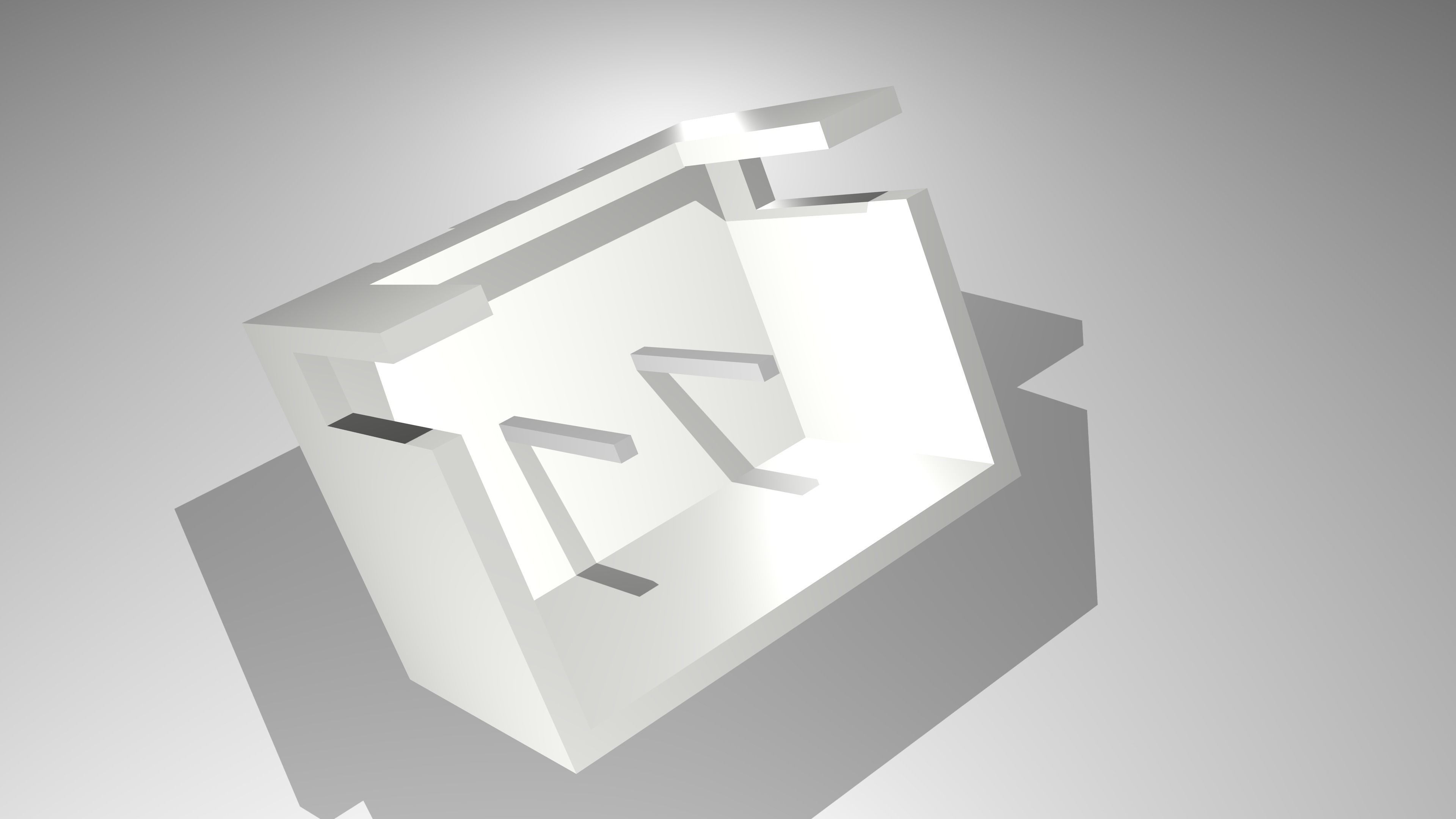 2-Pin Straight Pin Socket Low-poly 3D model_3