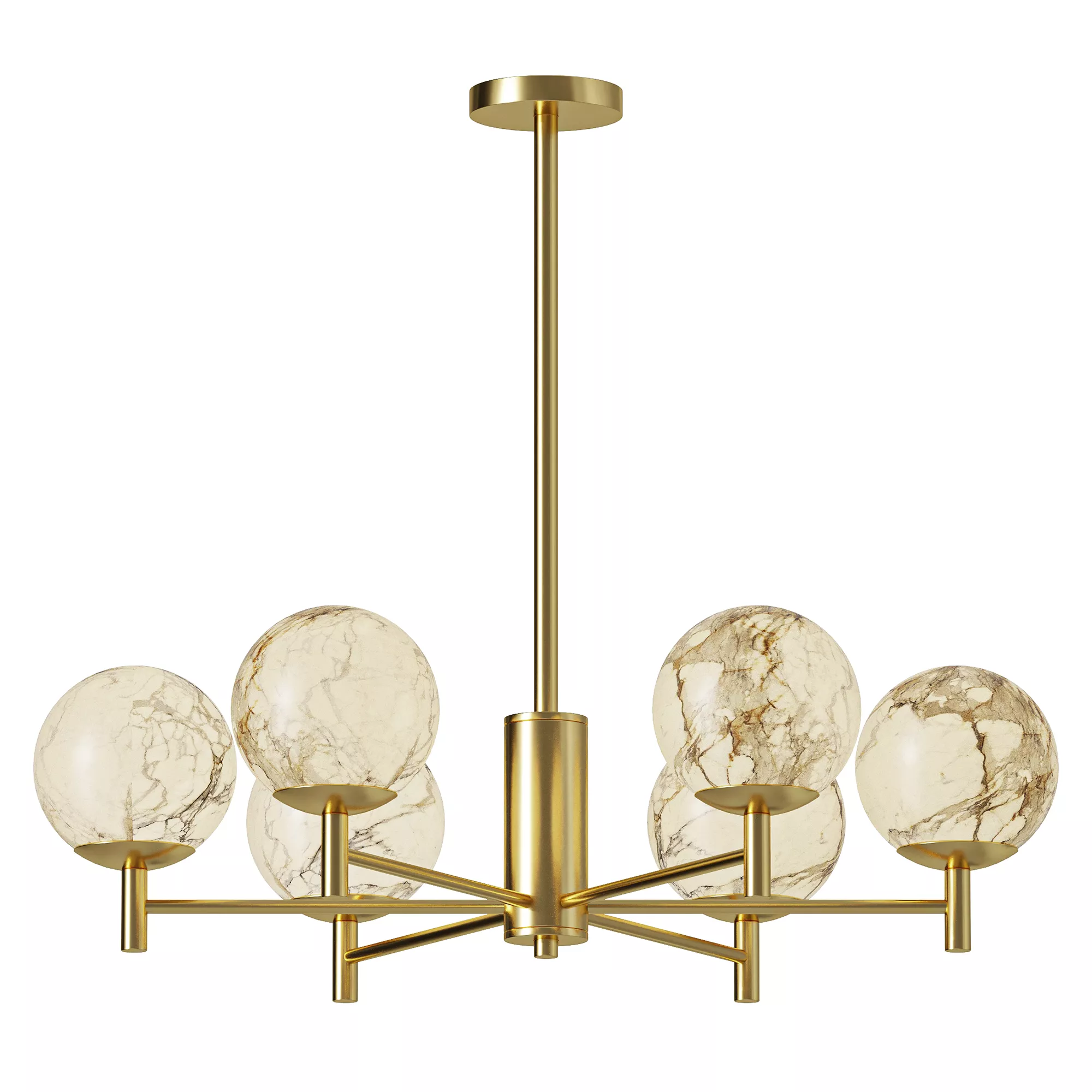 Alabaster Globe Chandelier 6 Light 3D model