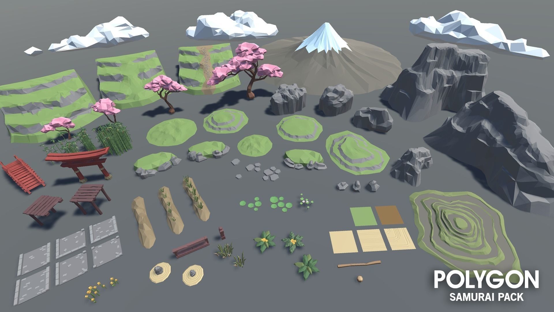 POLYGON - Samurai  Low-poly 3D model_8