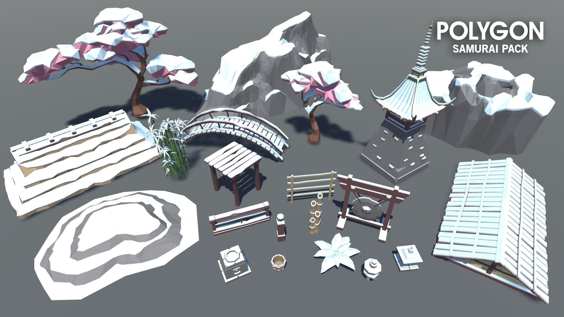 POLYGON - Samurai  Low-poly 3D model_9