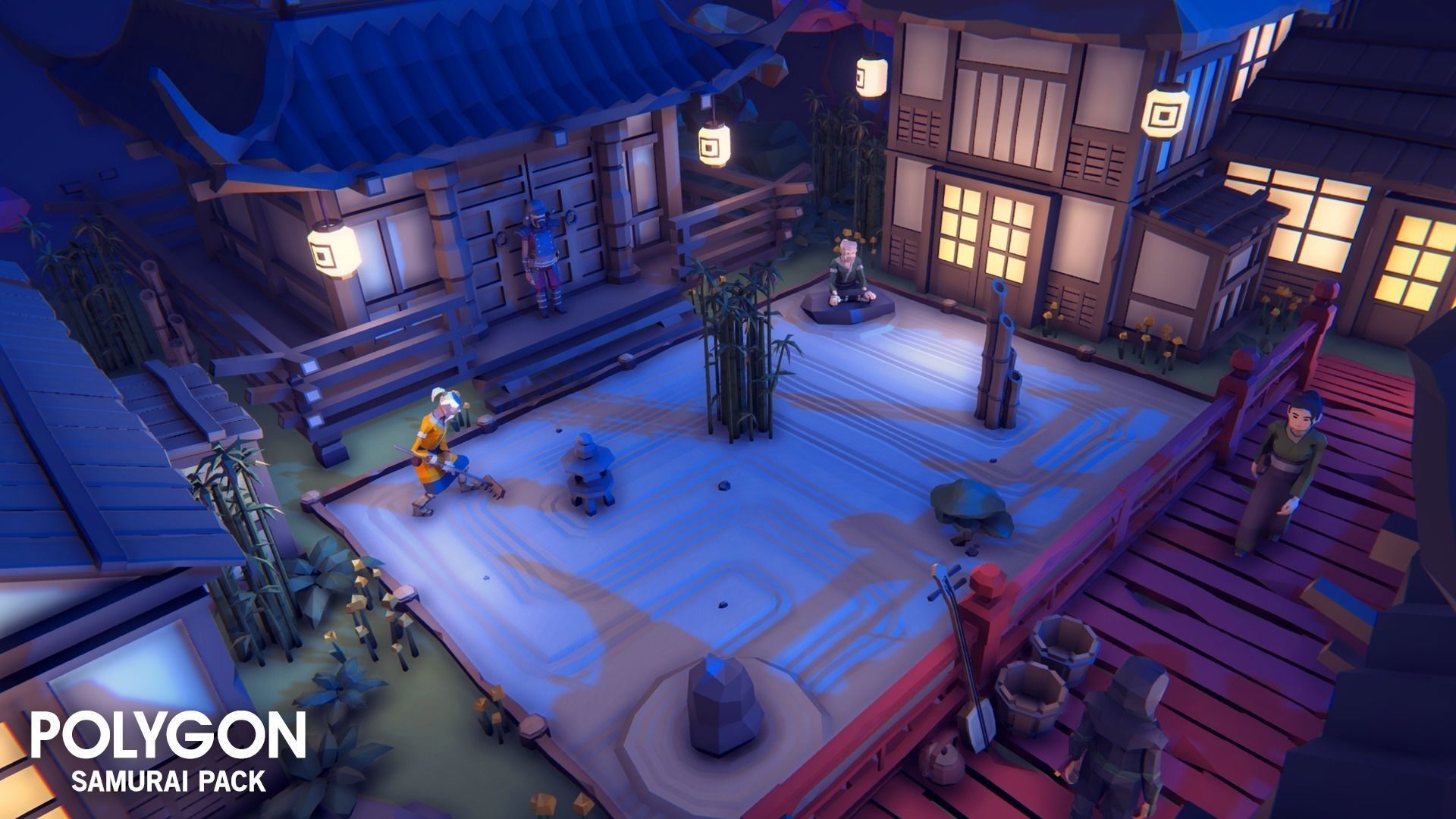 POLYGON - Samurai  Low-poly 3D model_5