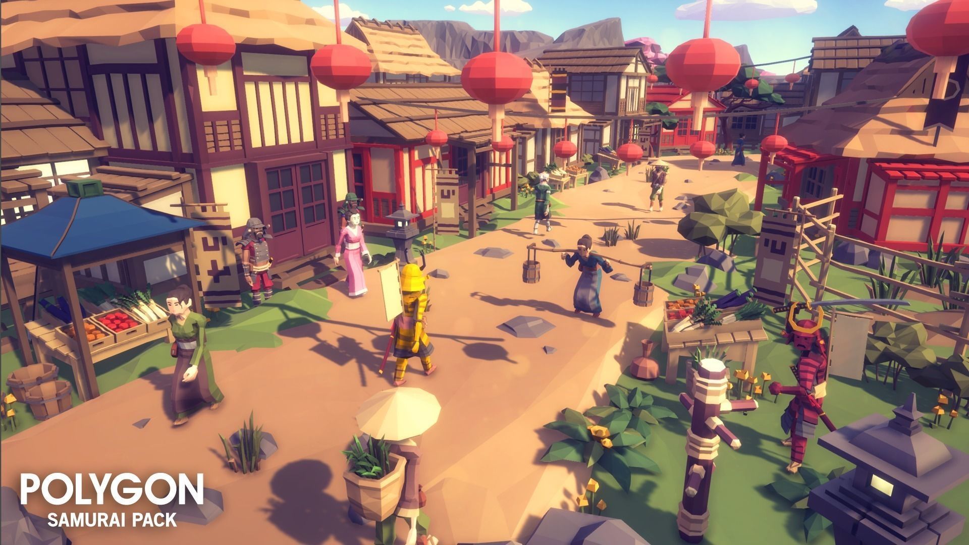 POLYGON - Samurai  Low-poly 3D model_4