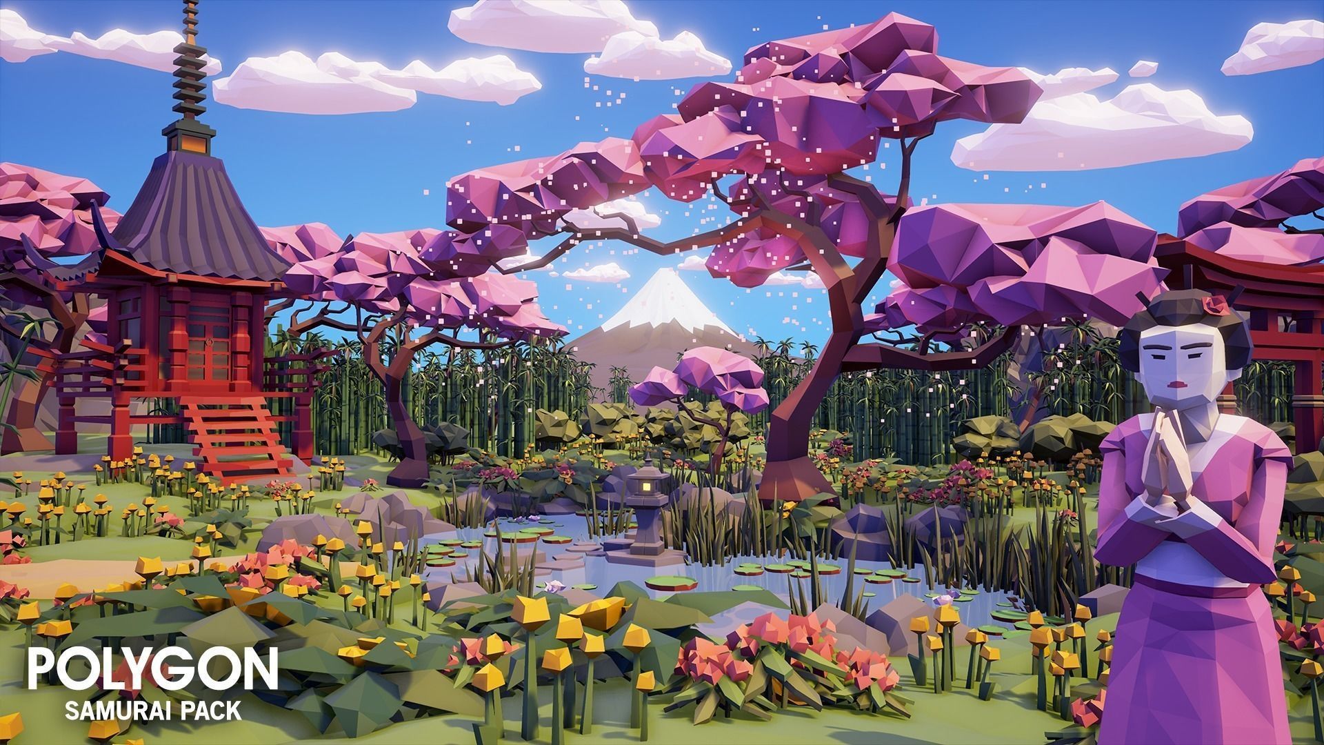 POLYGON - Samurai  Low-poly 3D model_2