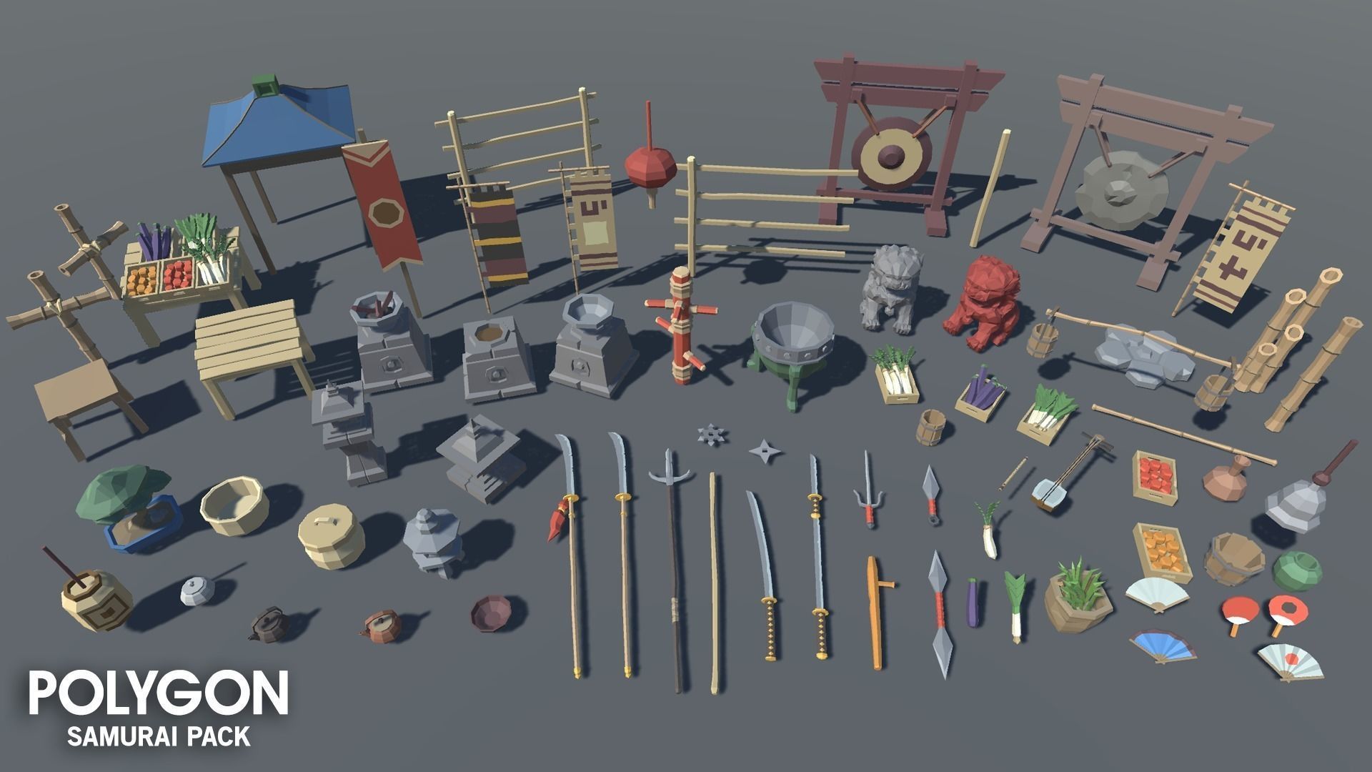 POLYGON - Samurai  Low-poly 3D model_7