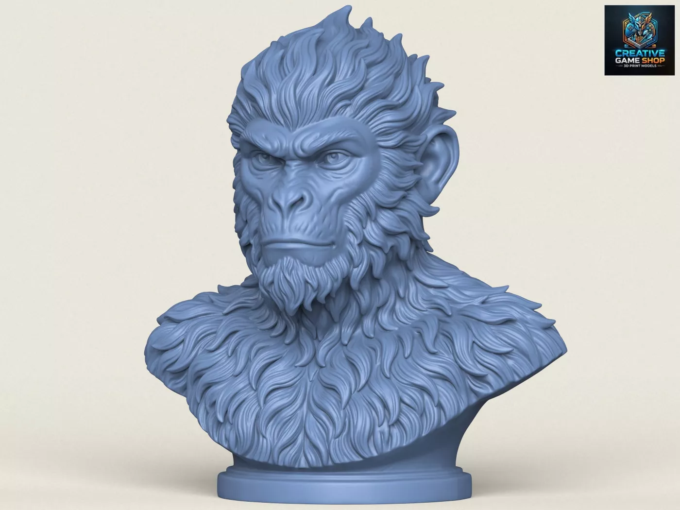 Caesar Chimpanzee Ape Bust 3D print model