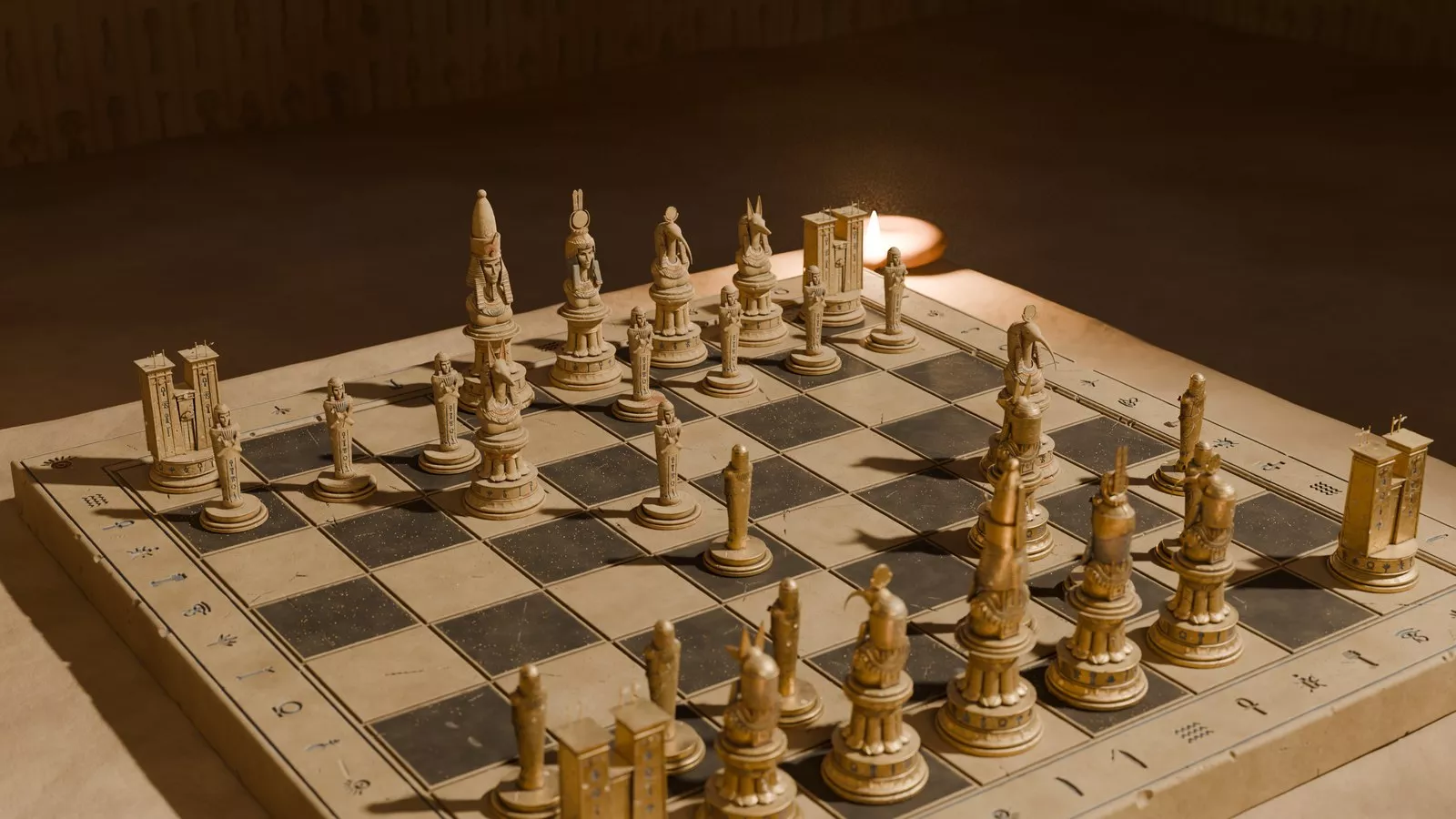 Luxury Egyptian Chess Set with Modular Board - Pharaohs Game 3D print model