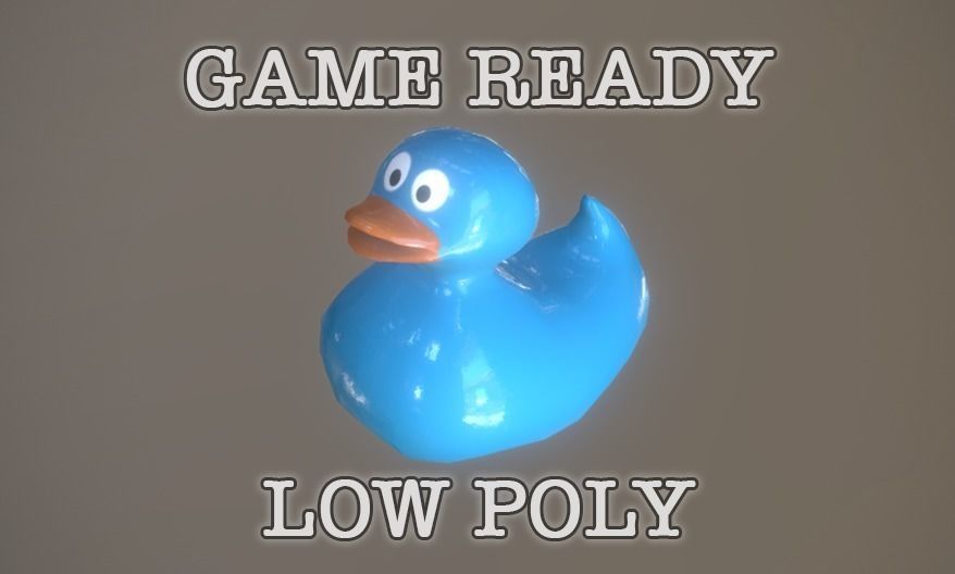 Blue Bath Duck low-poly game ready Low-poly 3D model