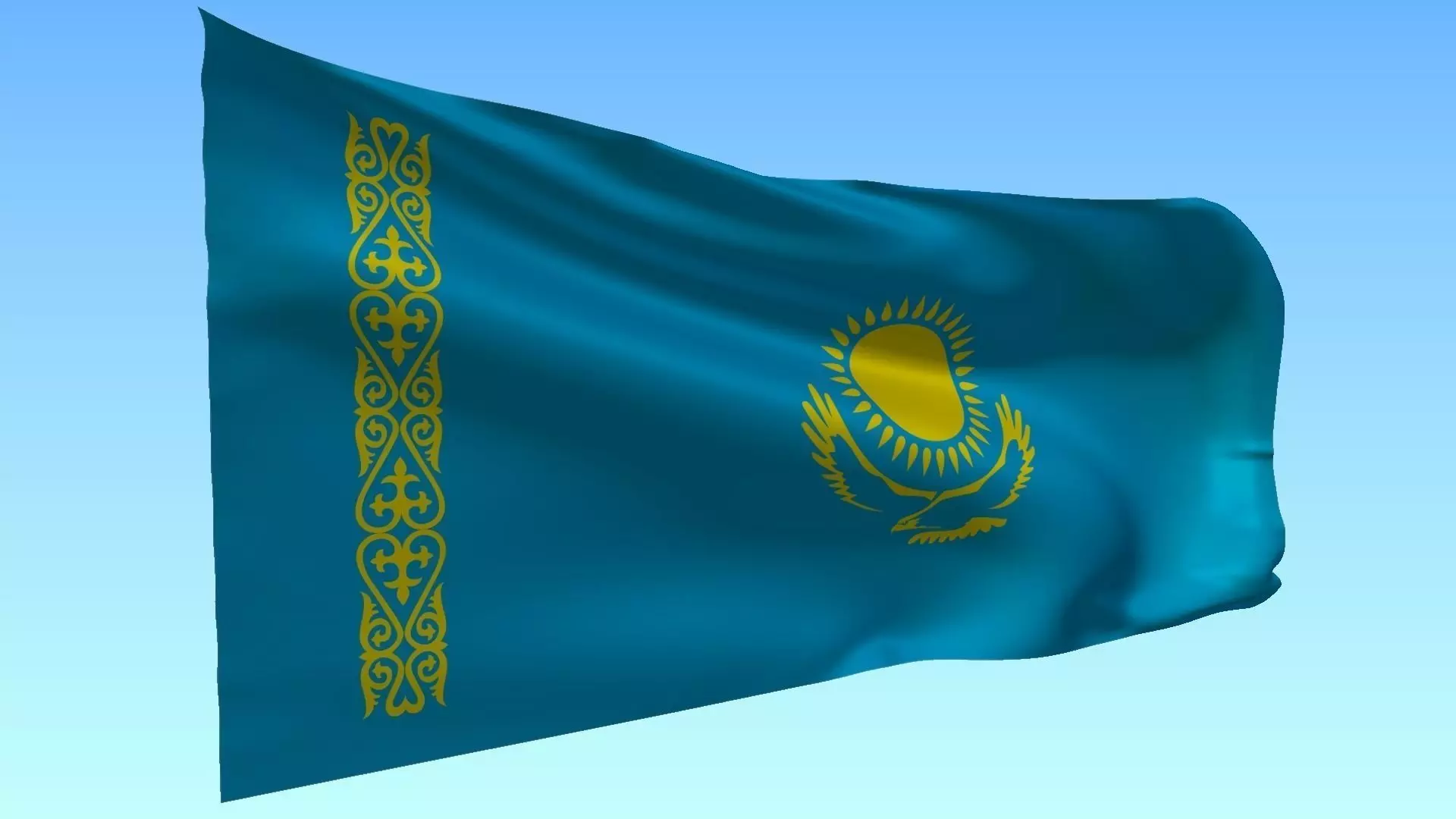 kazakhstan flag animation Free 3D model