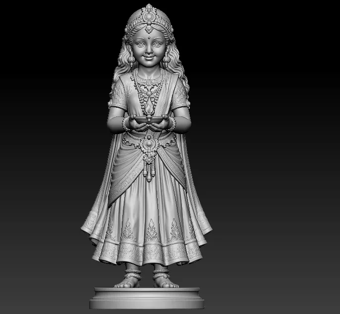 standing little girl 3d printed model 3D print model