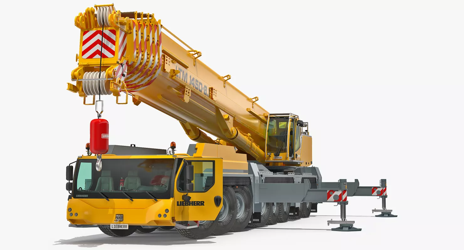 Liebherr LTM 1450 Mobile Crane Rigged for Maya 3D model