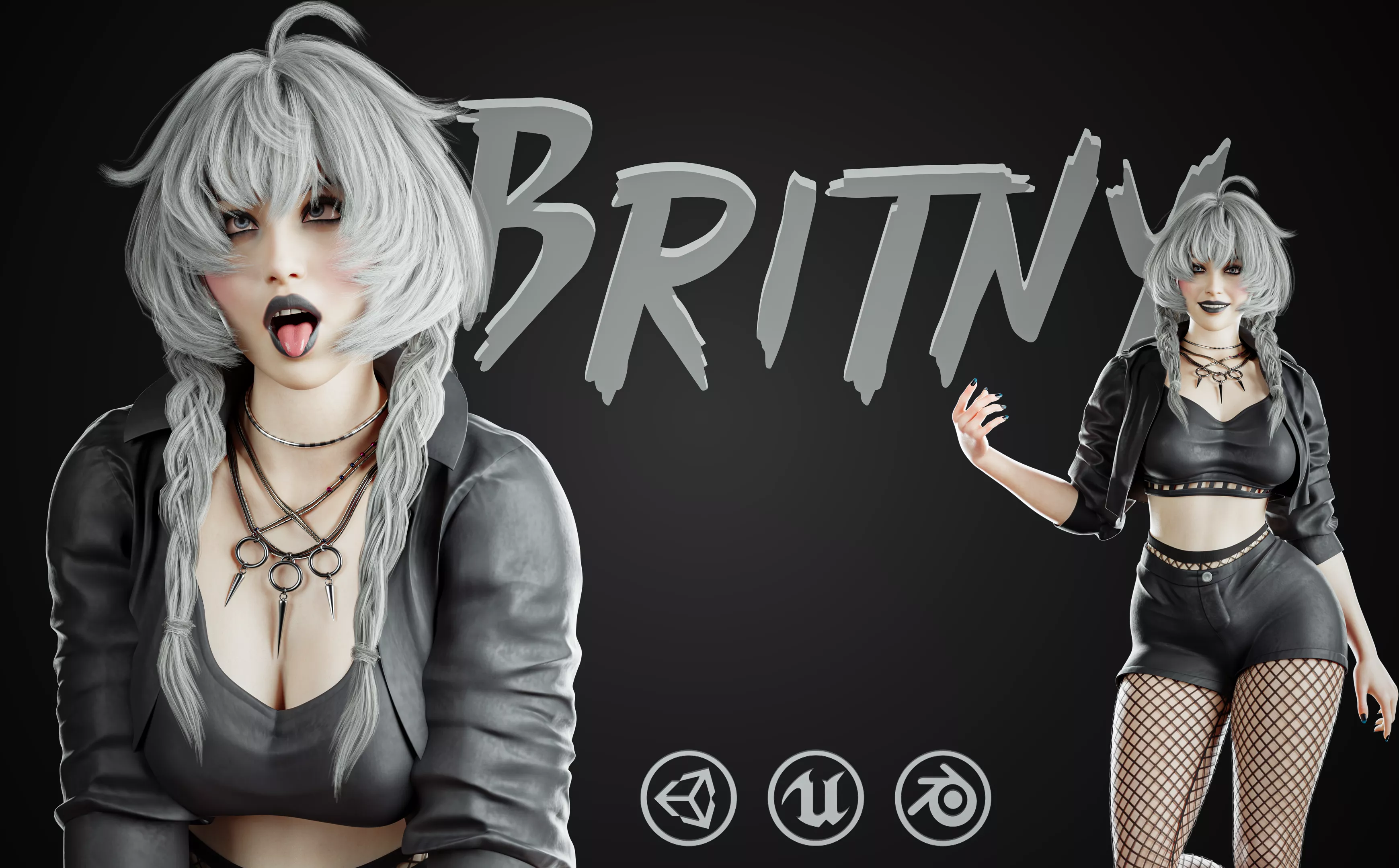 Realistic Female 3D Character Fully Rigged Facial Low-poly 3D model
