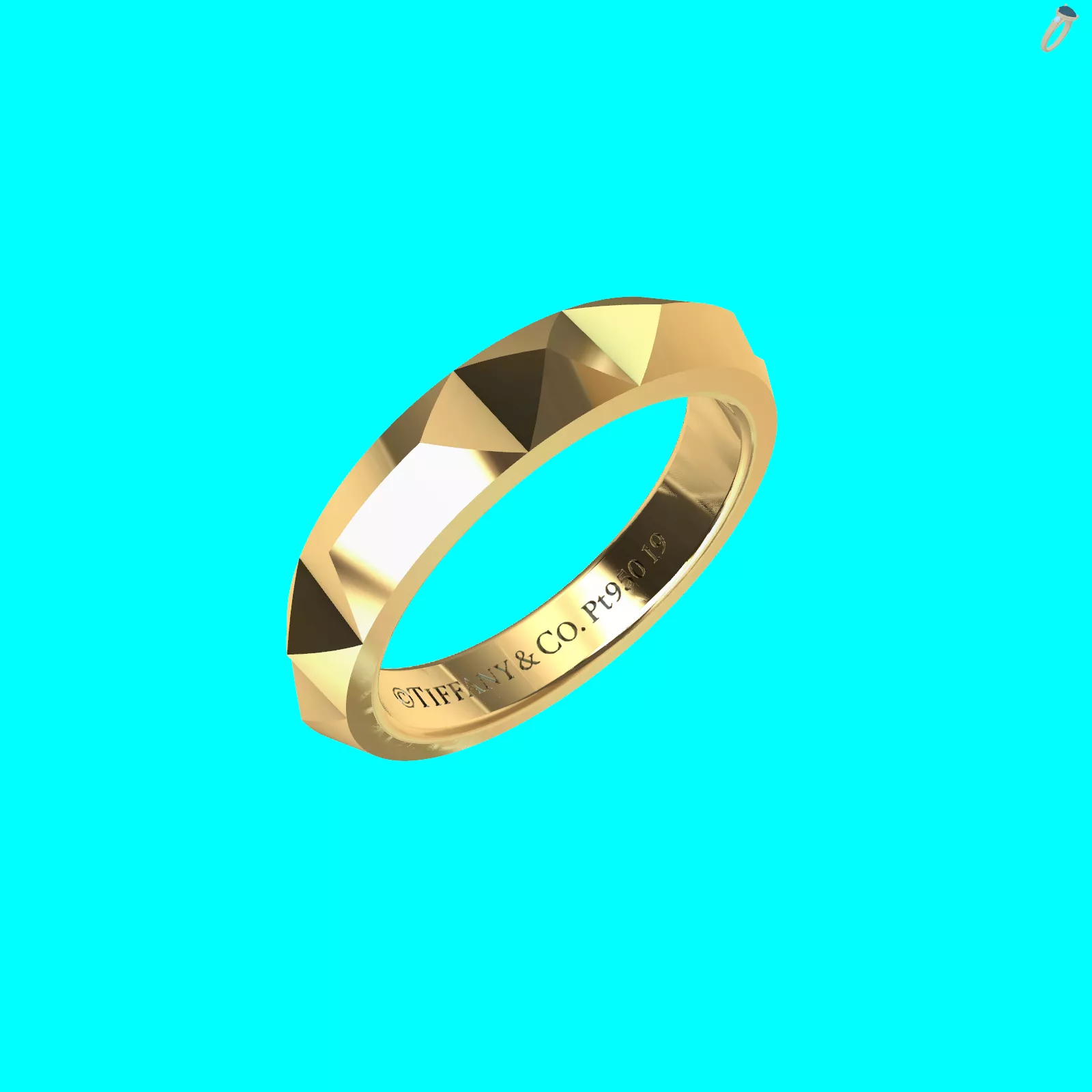 Buy Tiffany Pyramid Faceted Eternity Band CAD Jewelry PT950 3D print model
