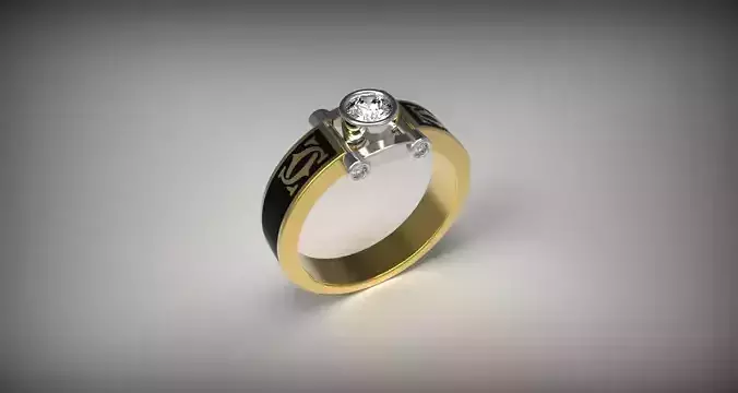 Men diamond ring 3D print model