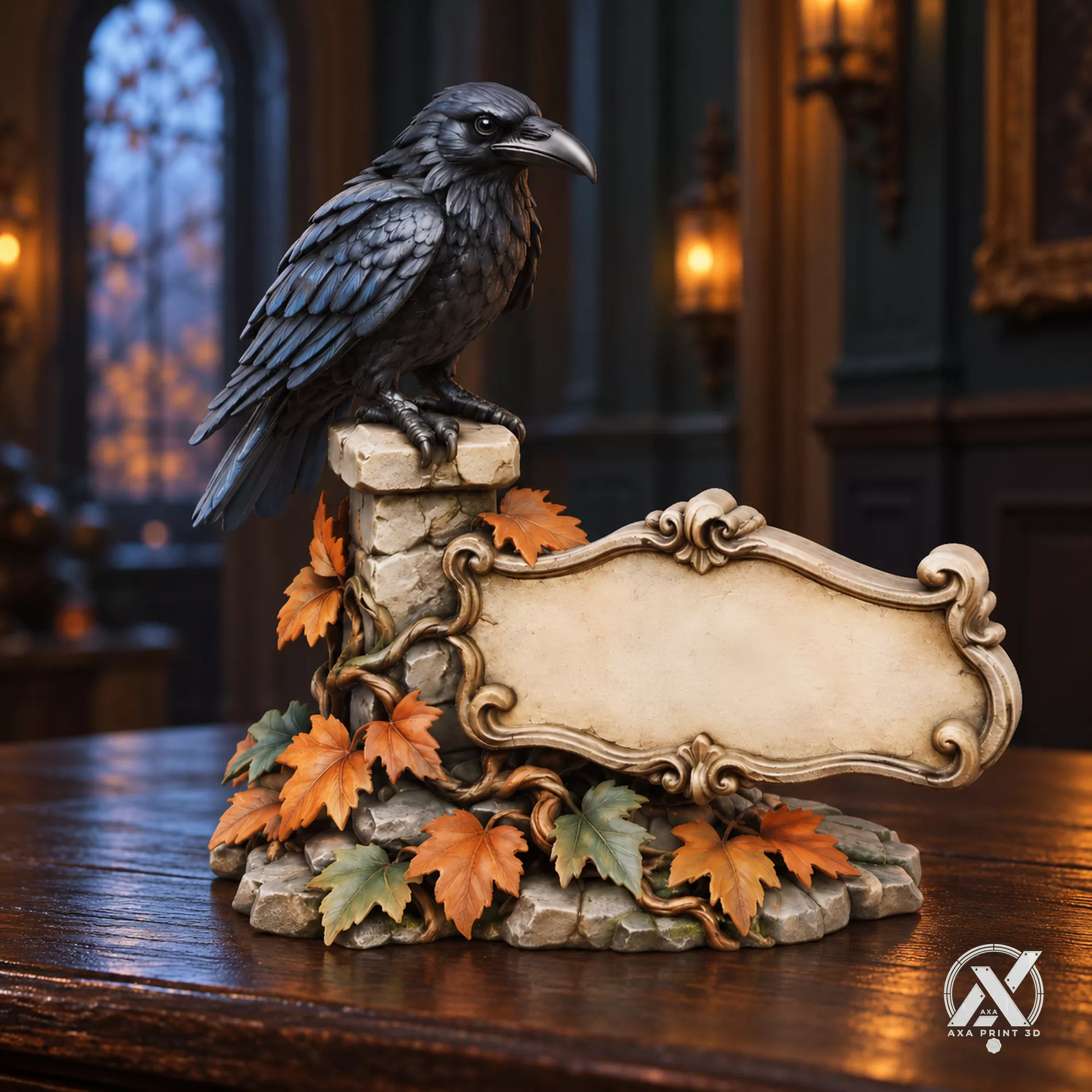 Crow Table sign 3D Print Model - Crowpost Trick Or Treat Sign 3D print model