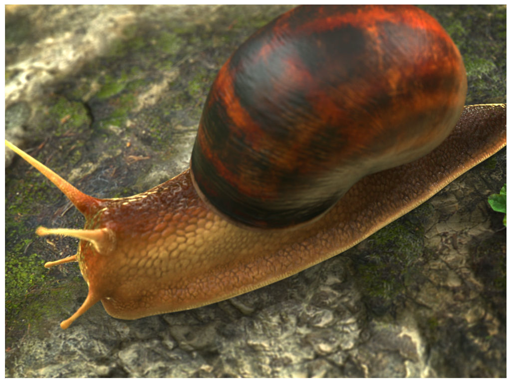 The Snail on rock Low-poly 3D model_2