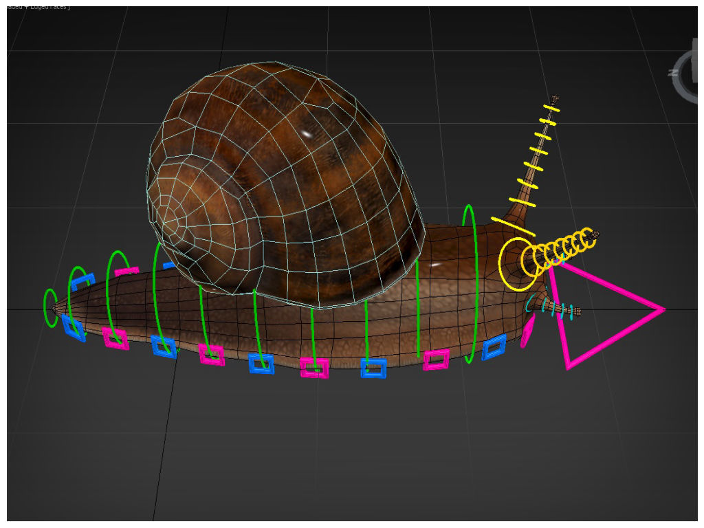 The Snail on rock Low-poly 3D model_23