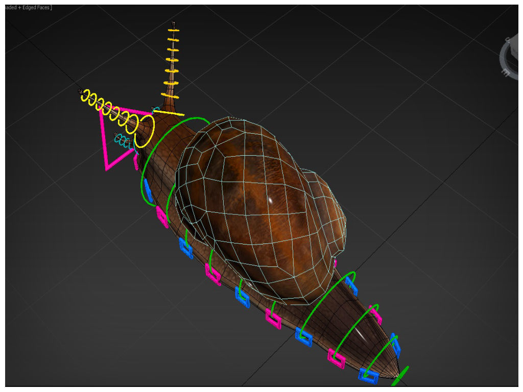The Snail on rock Low-poly 3D model_22