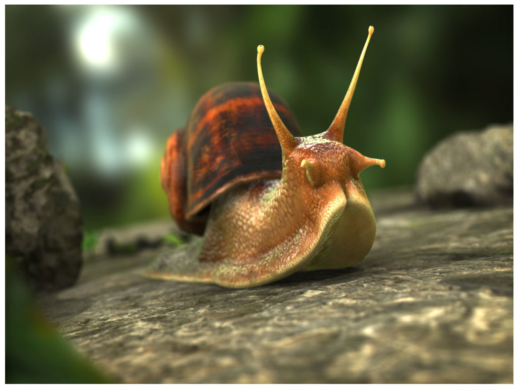 The Snail on rock Low-poly 3D model_12