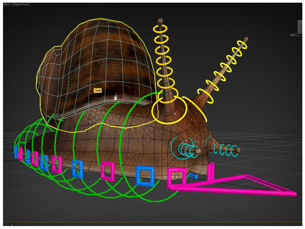 The Snail on rock Low-poly 3D model_21