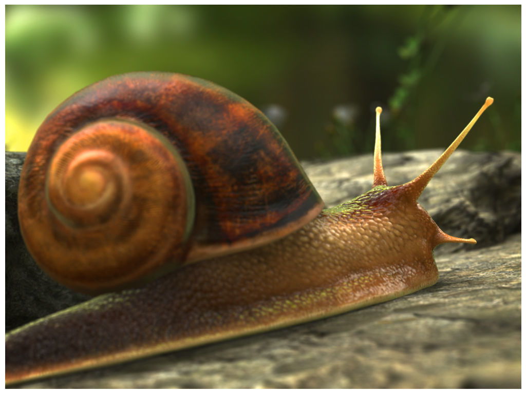 The Snail on rock Low-poly 3D model_5