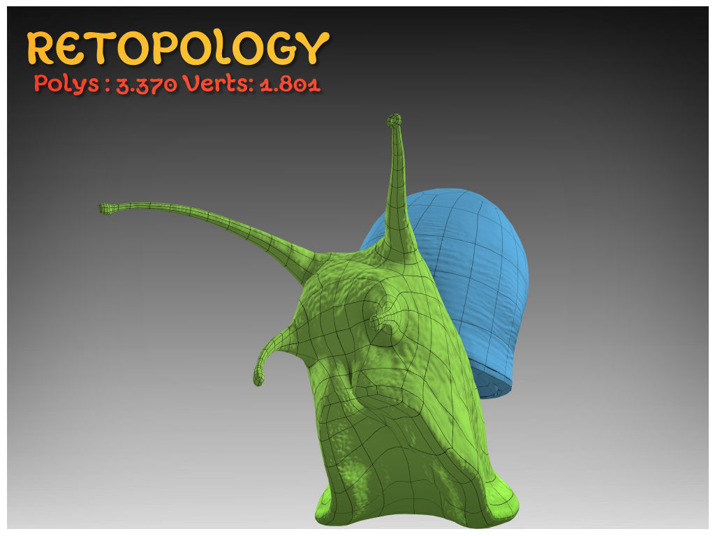 The Snail on rock Low-poly 3D model_16