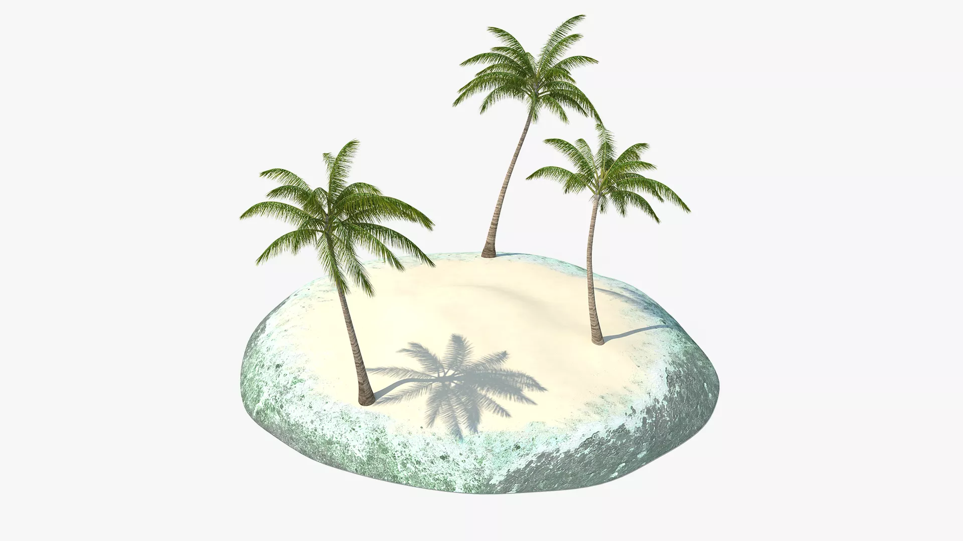 Tropical Island with Palms 3D model