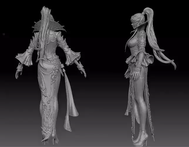 Dragongirl zbrush raw file 3D model