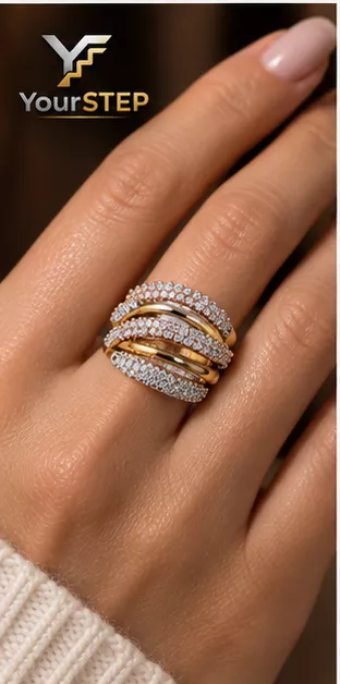 Luxury Six Band Diamond Ring 3D print model
