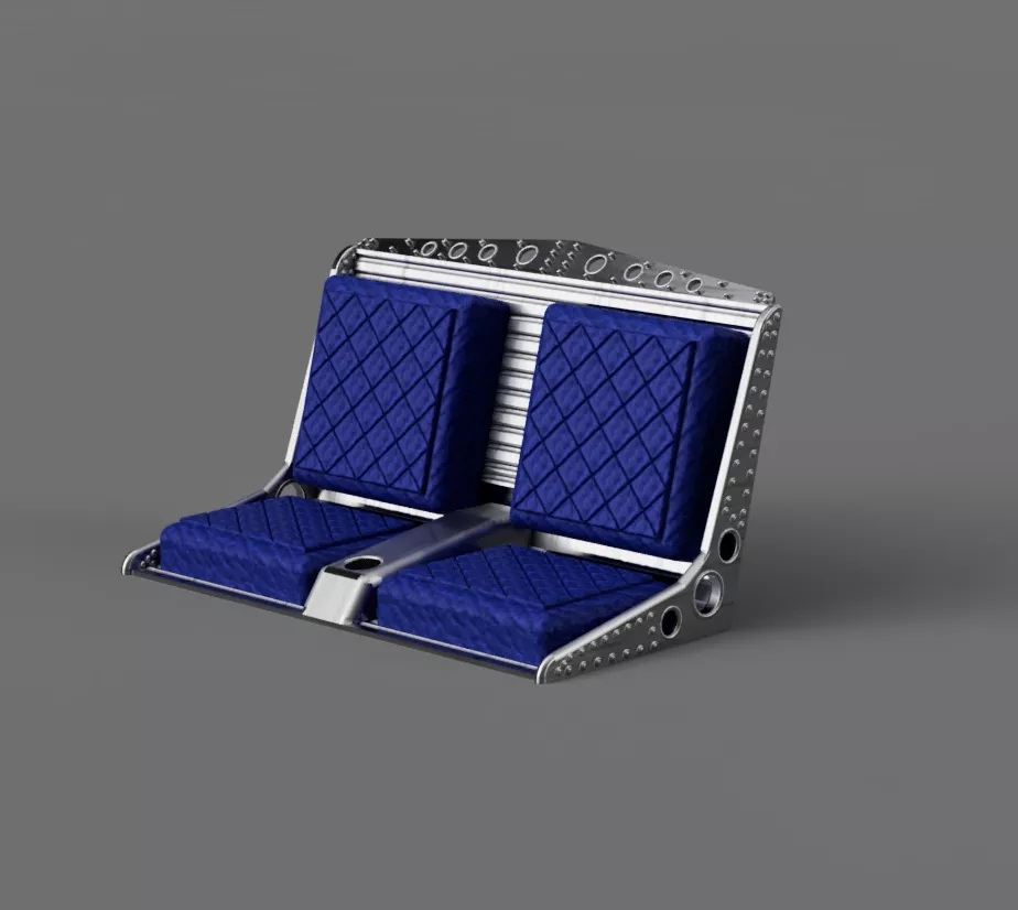 scale Hot Rod Rat Rod Bomber style Bench seat Separate cushions 3D print model