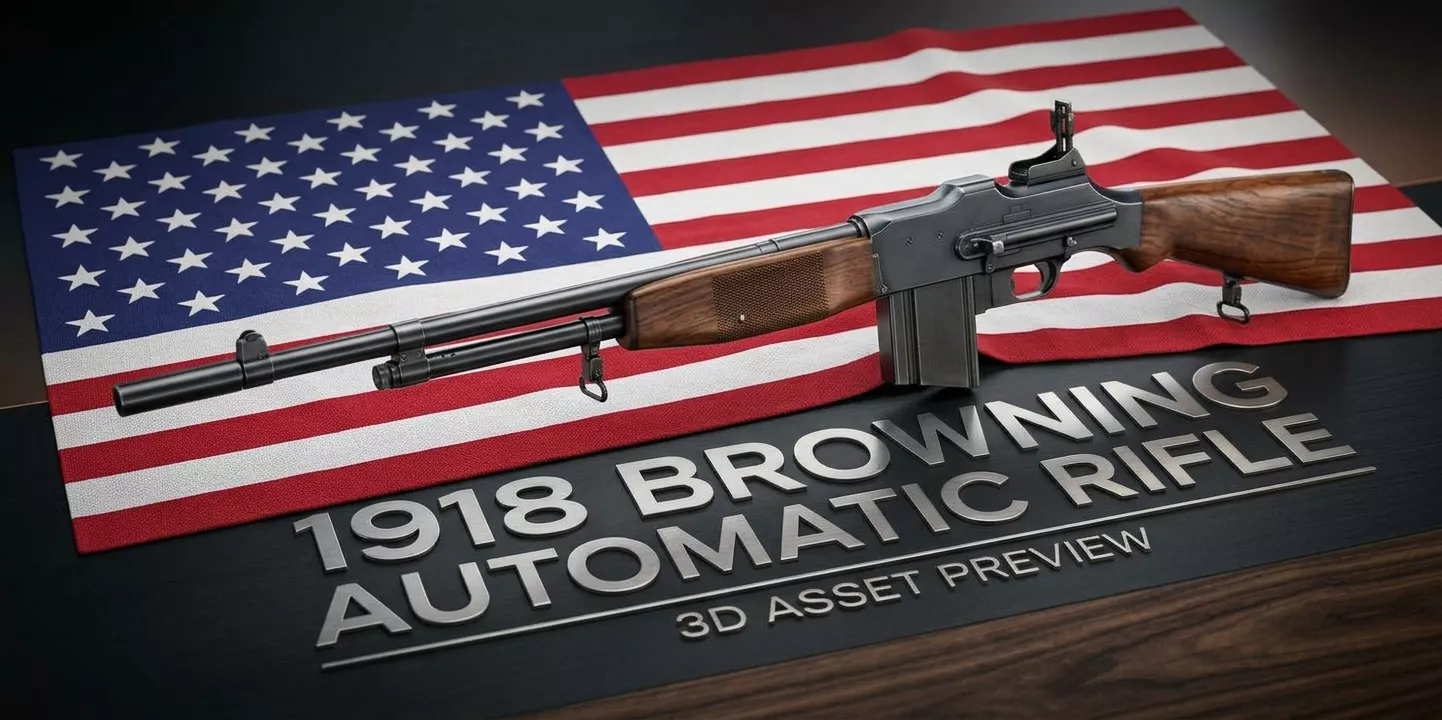 Assault rifle 1918 3D model