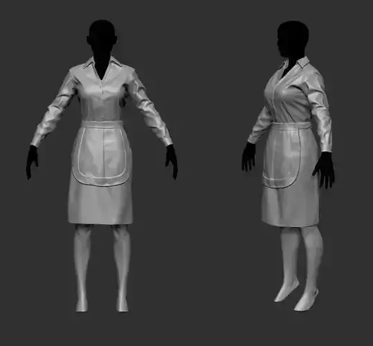 Waitress ZBrush raw file